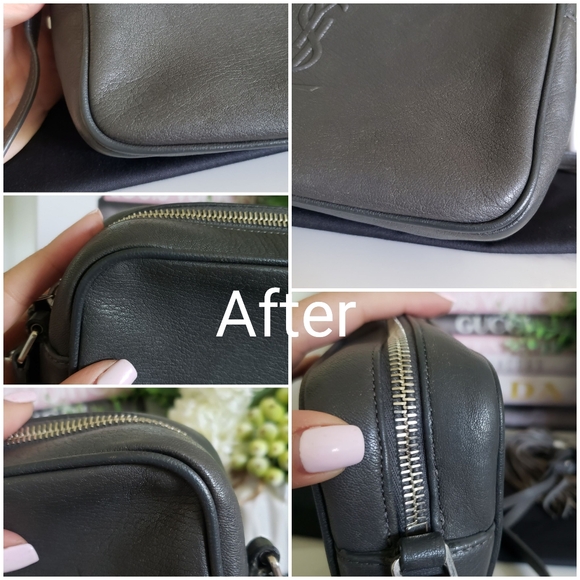 *SOLD*Authentic Pre-owned Saint Laurent Lambskin Monogram Small Lou Camera Bag - Picture 12 of 16